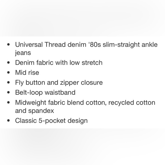 nwt-Sz.12 Universal Thread white
80s mid rise Slim leg
Fitted hip & Thigh - Picture 6 of 8